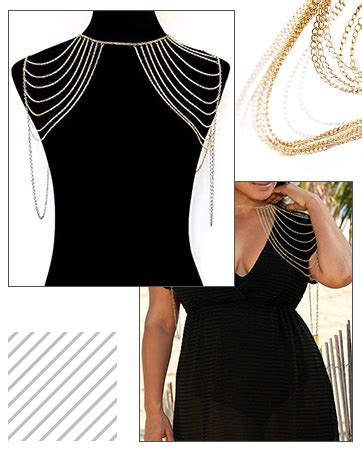 Amazon Yomiie Body Shoulder Chain Multilayered Gold Tassels Link