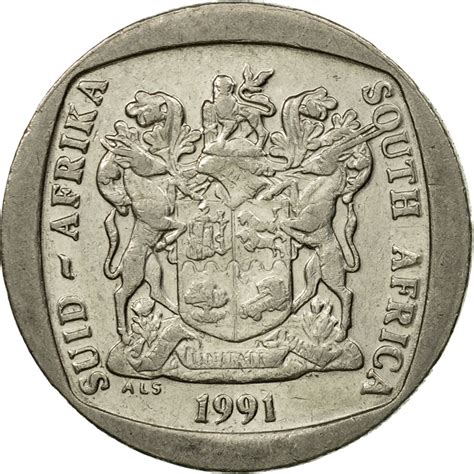 438709 Coin South Africa 2 Rand 1991 Ef40 45 Nickel Plated