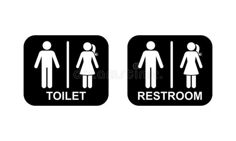 Public Toilet Man Woman Icon Vector Illustration Restroom Sign Symbol