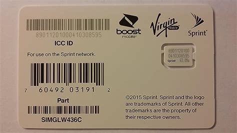 Sprint Uicc Icc Nano Sim Card Simglw436c Iphone 5c 5s 6
