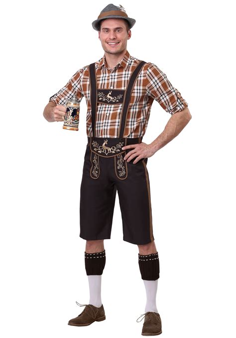 German Classic Designer Mens Lederhosen Oktoberfest Costume Small