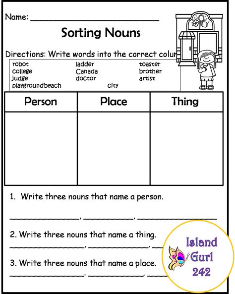 Noun Sorting Worksheet Have Fun Teaching Nouns Worksh