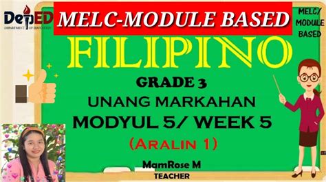 Grade 3 Filipino Modyul 5 Week 5 Aralin 1 Pagpapantig At Salitang
