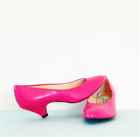 Vintage Hot Pink Heels Bright Fuschia 80s Pumps Vintage