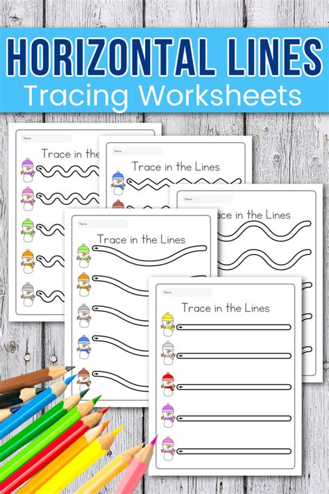 Free Printable Horizontal Lines Tracing Worksheets
