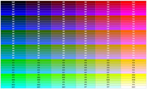 Image Gallery Hex Color Codes