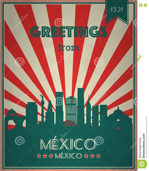 Mexican Touristic Attractions Symbols Isometric Map Vector Illustration