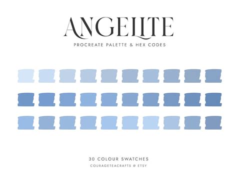 Procreate Colour Palette And Hex Codes Angelite Crystal Neutral Etsy