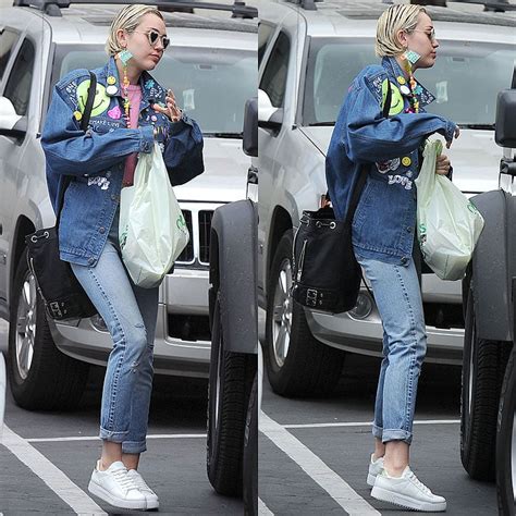 Miley Cyrus Throws Back To The 90s With A Denim Jacket Platform