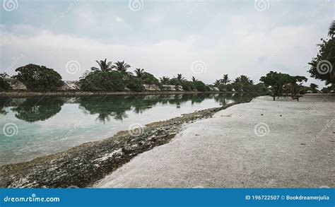 Beautiful Scenic Lagoon Landscape From Maldives Nature Overlooking The