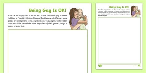 Being Gay Is Ok Poster Worksheet Teacher Made Twinkl