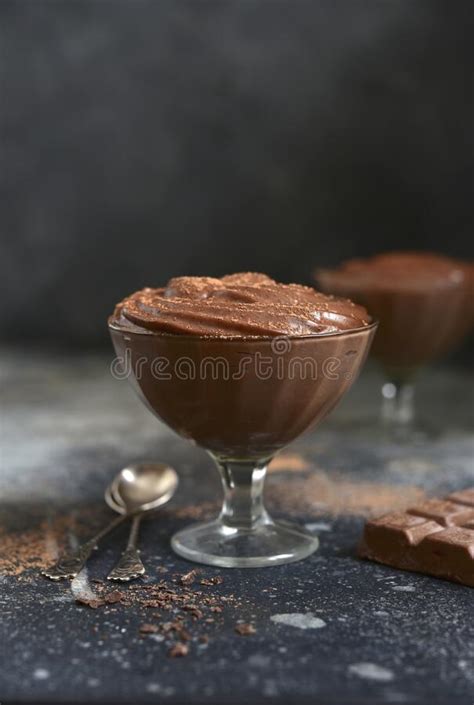 Milk Chocolate Pudding In A Glasses Stock Image Image Of Cuisine