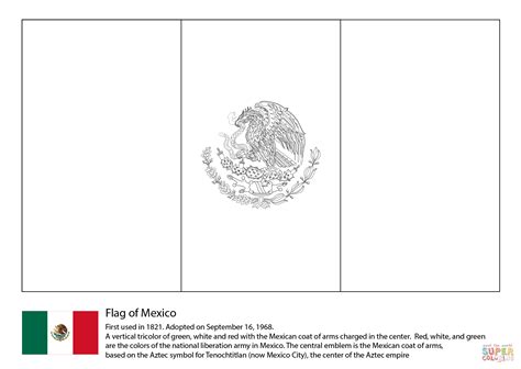 Dibujo De Bandera De México Para Colorear Dibujos Para Colorear