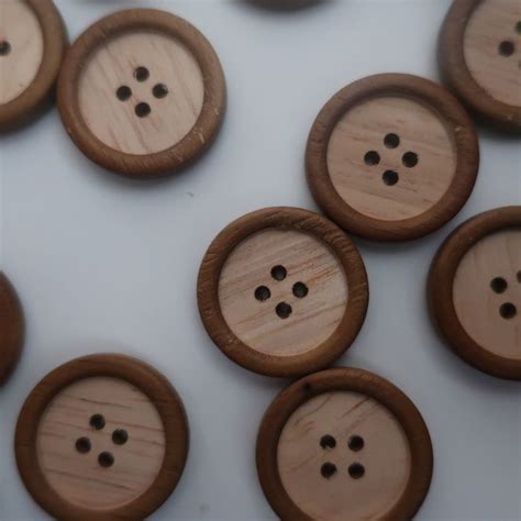 Raised Rim 25mm Wooden Buttons Wild And Woolly Wooden Button