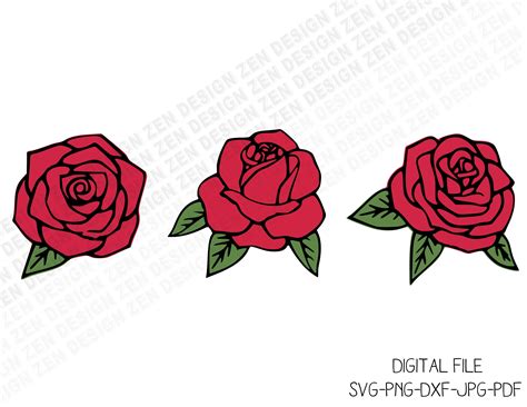 Roses Svg Bundle Rose Flower Svg Bundle Rose Clipart Rose Etsy Images
