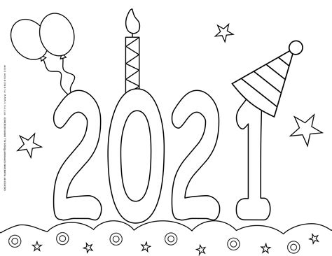 New Year Coloring Pages 2021 Celebration Planerium Coloring Home