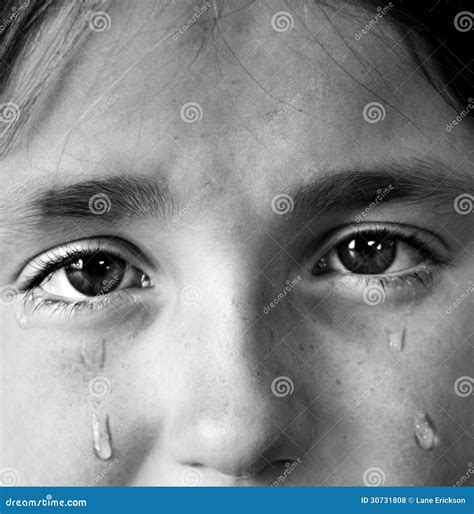 Little Girl Crying With Tears Stock Photo Image Of Little Feelings