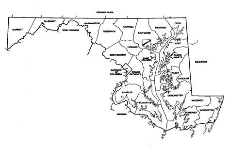 Maryland State Map Printable