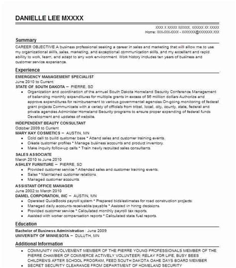 6 presents an overview of all patients and paramedics at the incident. Emergency Management Specialist Resume Sample | LiveCareer