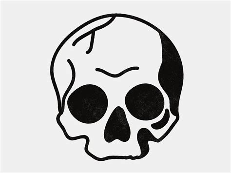 Simple Blackwork Skull Skull Drawing Simple Skull Easy Skull Drawings