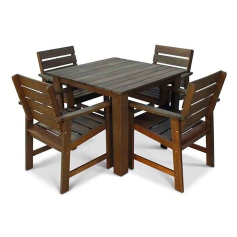 Charles taylor 4 seater wooden round dining set with green seat pads and parasol. Wooden Garden Set - Homegenies