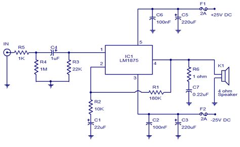 Amplifier circuit diagram tda7294 240w stereo. 20W audio amplifier using LM1875
