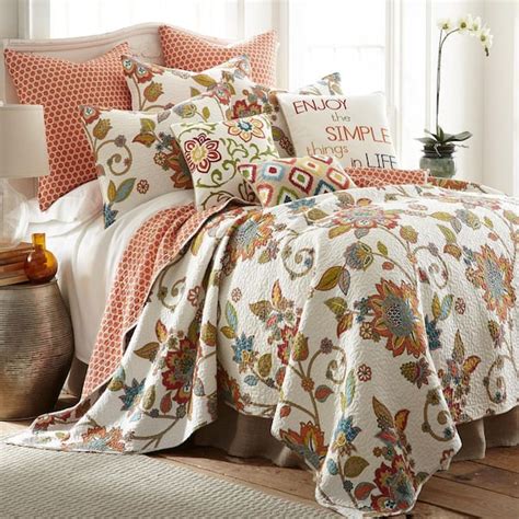 Levtex Home Clementine 3 Piece Multi Color Floral Cotton Kingcal King