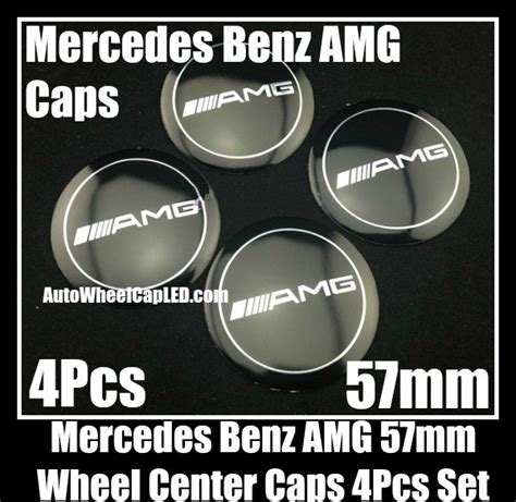 Amg Mercedes Benz Black Wheel Center Caps Emblems Hubs Badges 57mm