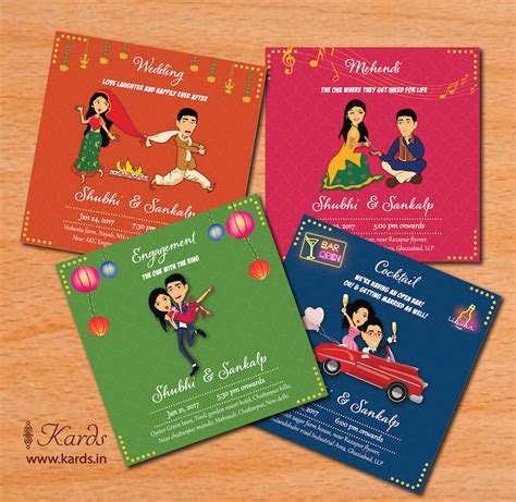 In this post we have added unique and creative wedding invitation card designs for. Vibrant and colorful inserts symbolizes the richness and colors that go behind every Indian ...