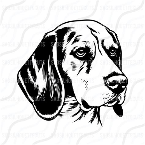 Beagle Dog Dog Svg Beagle Head Silhouette Svg Cut Table Design Svg