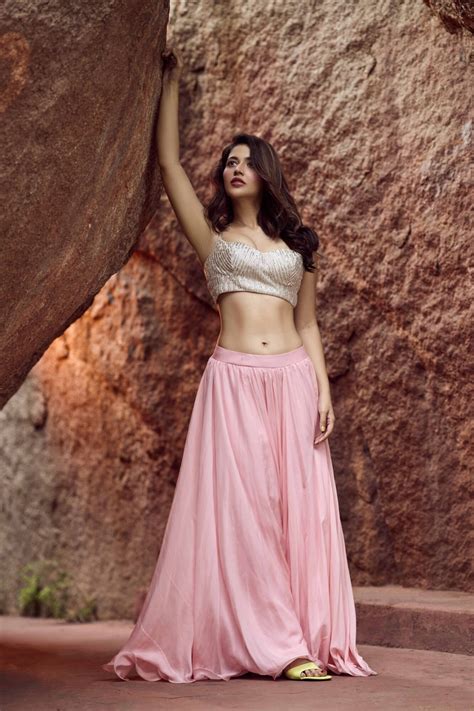 Priyanka Jawalkar Hot Cleavage Stills In Pink Dress South Indian Actress