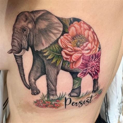 Elephant And Flowers By Héctor Concepción Tattoonow