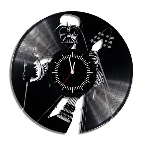 Star Wars Wall Clock From Vinyl Records Dart Vader Rock Band Star