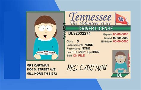 Tennessee Drivers License Psd Template Download Photoshop File