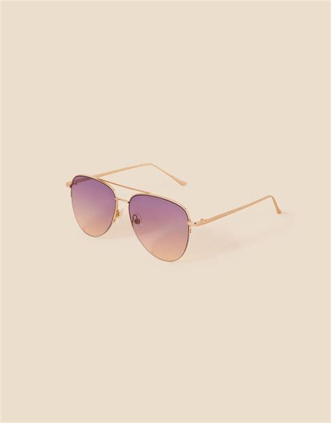Half Frame Aviator Sunglasses Purple Sunglasses Accessorize Uk