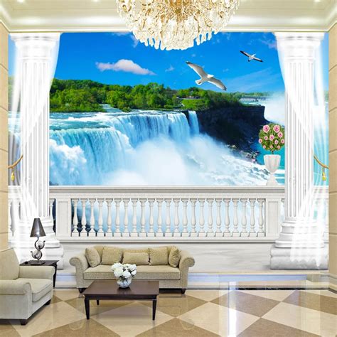 Buy Simulated Balcony Waterfall Nature Scenery Photo