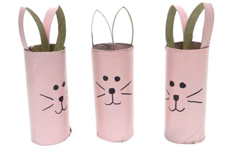 Recycled Toilet Paper Tube Bunny Craft Bow Making
