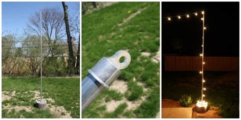 Brighten your backyard with these diy string light poles. portable outdoor light poles | make it | Pinterest ...