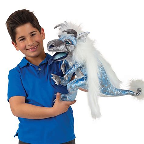 Hand Puppets And Plush Folkmanis® Ice Dragon Hand Puppet