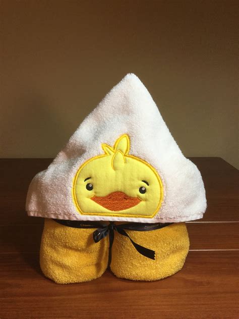 Kids toddler bath wrap hooded towel beach poncho with hood robe baby towel. Child's Hooded Towel - Duck Applique with Plush Yellow ...
