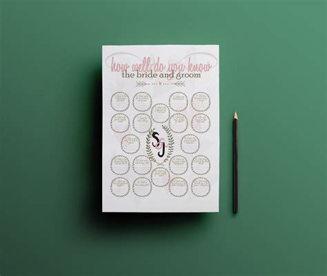 In an elegant rose gold floral theme i created a bridal bingo game, a how well do you know the bride & groom game, and coordinating advice cards and. Printable newlywed game, ''how well do you know'', reception game about bride and groom, the ...