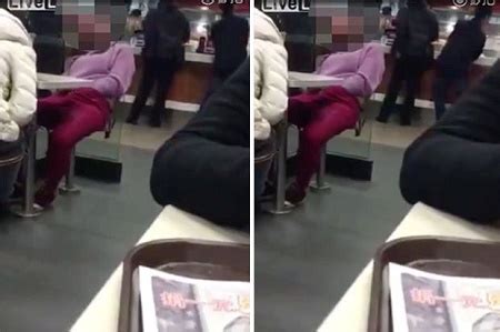 Public Disgrace Woman Caught Masturbating Inside McDonald While People