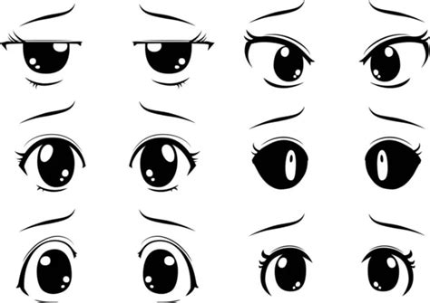 Illustration Cute Anime Style Eyes Normal Facial Expressions Stock Vector Image By ©bluedaemon