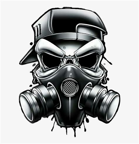 Graffiti Skull Gangster Skull With Gas Mask Drawing Free