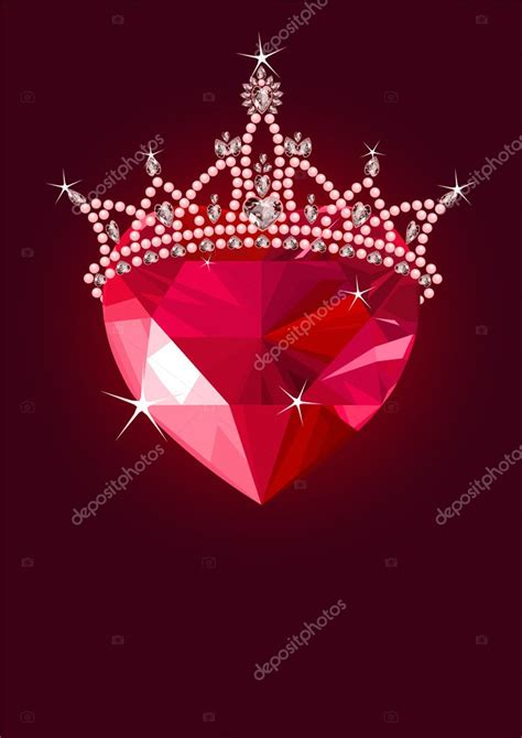 Crystal Heart With Crown — Stock Vector © Dazdraperma 3730465