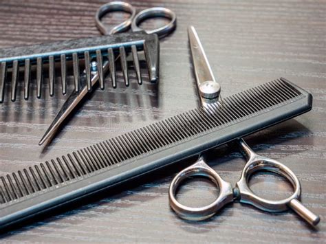 Comb And Scissors Hair Salon Stock Photo Image Of Shape Hairdresser