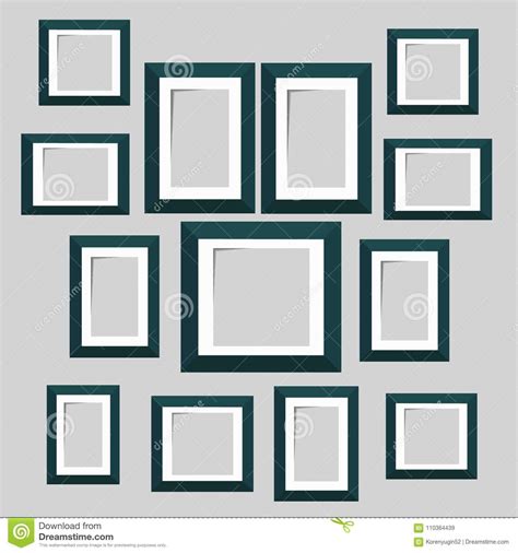 Wall Picture Frame Templates Isolated On White Background. Blank Stock ...