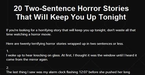 20 terrifying two sentence horror stories media chomp