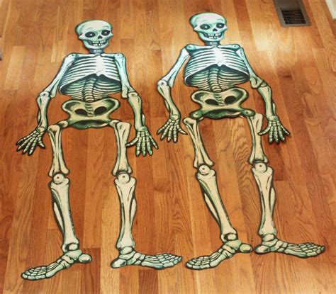 2 Dennison 55 Cardboard Jointed Skeleton 30 Vintage Halloween