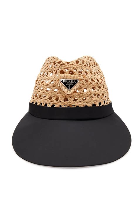 Prada Womens Embellished Raffia And Shell Hat In Neutral Modesens